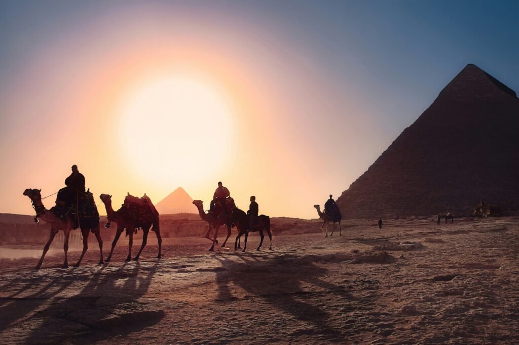EGYPT Giza camels near pyramid simon-berger-unsplash
